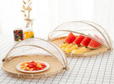 Bamboo Food Serving Tent Natural Handcraft Tray Mesh Food Storage Basket Meal Table Serve Cover V1294-YM0717-10122445