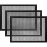 3 Pack Reusable Fibreglass Grill Mats with Non-Stick PTFE Coating for Gas, Charcoal Grills and V1189-LC-HW-00405