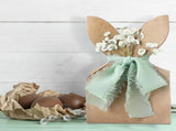 24 Set Boho Bow Easter Bunny Party Favor Bags DIY Bunny Gift Boxes with Neutral Bow Ribbon and Dried V1258-DP02-WO-213