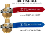 1/2 Inch Pex Full Port Shut Off Ball Valve 3/4 Inch Pex Full Port Shut Off Ball Valve Hot and Cold V1258-DP02-C-3327
