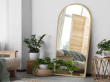 Yezi Floor Mirror Full Length Mirrors 1.8M Gold White DECO1015-180-GD