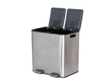 Stainless Steel Dual Compartment Pedal Operation Rubbish Bin V196-SB80