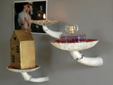 Mushroom Hanging Shelf,Wall Floating Shelf Mushroom Shaped Resin Hanging Ornaments Home Decor Wall V1192-AZ-W-9934