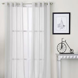 Pair of White Eyelet Sheer Curtains 140 x 225cm V442-ABR-CURTAIN-EYELETSHEER-WHITE-RE