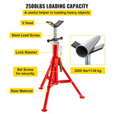 VEVOR V Head Pipe Stand Adjustable Height 28-52 Inch, Pipe Jack Stands 2500 LB. Capacity,Folding V952-GJ1107GJ000000001V0