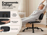 Artiss Armless Office Chair with Wheels, Ergonomic PU Leather Office Desk Chair, Height Adjustable OCHAIR-M-1142-PU-BK