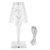 LED Crystal Table Light Transparent Prism Dimmable Desk Lamp USB Charging Bedside Decor V1294-YM0901-3119210121111