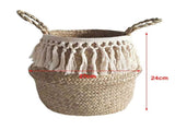 Natural Seagrass Storage Basket Foldable Woven Laundry Basket Handmade Straw Basket V1294-YM0717-10007053