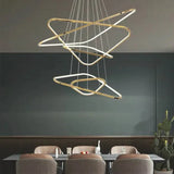 BAMDECOR AD2583 Modern Triangular LED Chandelier V255-BAM-AD2583-5R-GOLD