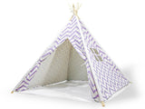Giant Cotton Canvas Kids Teepee Wigwam Children Pretend Play Tent Indoor Outdoor Party - purple V610-TEE-537-PUR