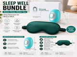 Winter Sleep Aid Bundle - Green Handheld EMS Pulse Device with 15 Levels and Green Imitation Silk V888-ELOSUNG53616