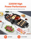 Hot Pot with Grill 2300W 2-in-1 Electric Smokeless BBQ with Removable Pot V952-ZFXDHG12YCLY1H507V3