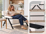 Artiss Compressed Armchair White Corduroy Accent Chair for Small Space UPHO-C-ARM01-COM-WH