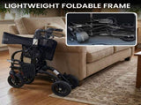 Orthonica Aluminium 2in1 Rollator Wheelchair with Foldable Frame Black & Silver FRW-MAS-2N1-BK