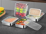 3 Sets Stainless Steel Cake Pans with Lids-9/7/5 Inch Rectangle Baking Pans for V1366-AZ2-W-16406