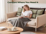 Giselle Bedding Headboard Pillow with Double-Layer Storage Wedge Reading Backrest with Adjustable HBP-GRBTN-CHEN-BRGR-D