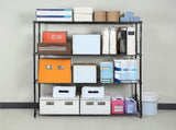 Modular Wire Storage 120x60cm Steel Shelving Black With Fixed Legs For Garage Warehouse Or Kitchen V63-841331