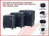 Delegate Suitcases Luggage Set 20" 24" 28"Carry On Trolley TSA Travel Bag V63-827711