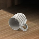 High-Fired Ceramic Stoneware Ribbed Stripe Mug 460ml Matt EARTHY GREY V274-HA-LA-P0024809-GY