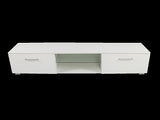 TV Cabinet Entertainment Unit Stand High Gloss Storage Shelf 140cm White V63-837811