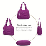 purplish red Brown Purple Travel Tote Bag Travel Accessories Spacious Tote Durable Bag Travel Bag V1347-127-BRO-34529