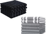 Homaxy 100% Cotton Terry Kitchen Towels, 4 Pack and Premium Kitchen V1258-DP02-F-156