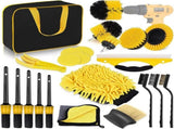 22 Pieces Car Wash Kit with Polishing Tools, Rim Brush and Interior and Exterior Car Care V1189-LC-QP-00866