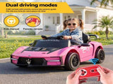 Ride On Car Maserati Licensed MCXtrema Car for Kids 12V Remote Control Pink RCAR-LS-MST99-PK