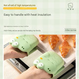 Crocodile shape Kitchen Heat Resistant Set - Adjustable Stainless Steel Plate Lifter and Silicone V888-ELOSUNG56100-3