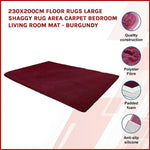 230x200cm Floor Rugs Large Shaggy Rug Area Carpet Bedroom Living Room Mat - Burgundy V63-832091