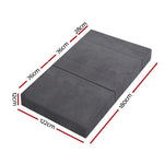 Giselle Bedding Foldable Mattress Folding Foam Bed Mat Double Grey FOAM-MFM-CU01-DOU-VEL-GY