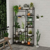 Plant Stand Shelf Rack with Hanging Rod Indoor Outdoor Display V178-66989