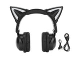 Cat Ear Bluetooth Headset Stereo Headset with Microphone LED Cute Cat Headset for Girls babies V1263-JX-2769