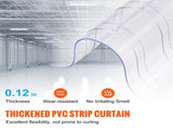 Strip Curtain, 3048 cm L x 30.5 cm W x 3 mm Thickness, Clear Ribbed PVC Curtain Strip Door Bulk V952-JZMLJZDLWWJCM7HTCV0