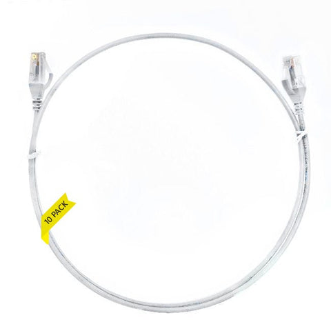 0.5m CAT6 Ultra Thin LSZH Ethernet Network Cable  10 Pack White 004.004.3002.10PACK