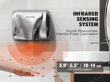 Heavy Duty Commercial Hand Dryer, 1800W Automatic High Speed Stainless Steel Warm Wind Hand Blower, V952-BGSGSJBXGZDGAR9TKV3