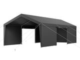 Carport Car Canopy 12x20FT Heavy Duty Car Shelter with Sidewalls White V952-FBSJSQCCKHS886LB9001V0