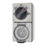 GSME Switch Socket Outlet Surface Mounting Weatherproof 1Ph 15A 250V 3 Pin Flat Grey IP66 BUC315 V1202-V1-GSMBUC315