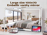 Embellir 100x70cm Makeup Mirror 360 degree Rotatable Vanity Mirror 10x magnifing MM-E-FRAME-70100LED-ZJ