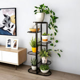 SOGA 6 Tier 7 Pots Black Metal Plant Rack Flowerpot Storage Display Stand Holder Home Garden Decor FPOTH21