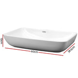 Cefito Bathroom Basin Ceramic Vanity Sink Hand Wash Bowl 60x38cm CB-046-WH