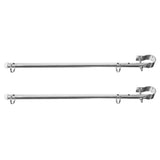 Stainless Steel Yacht Flagpole Set, Plated Boat Accessory, Easy to Install, 2 Pieces V1366-AZ2-W-17482