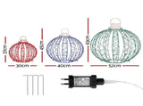 Jingle Jollys Christmas Lights 320 LED Fairy Light 3pcs Ball Decorations Set XMAS-MOT-BALL-RGB