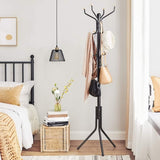 SONGMICS Metal Coat Rack 182 cm Tall Hall Tree Black V227-8498402103991