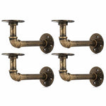 4PCS Pipe Floating Shelf Bracket Industrial Pipe Shelf Bracket Mounting Bracket Storage Racks Decor V324-4PCWBRACKET-CP