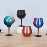 2 Pcs Green and Silver Detachable Stainless Steel Wine Glass - 14oz Portable Stemmed Goblet V888-ELOSUNG27237