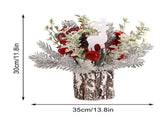 Mini Christmas Tree Decorations 35cm Flocking Pine Cone Simulation Artificial Christmas Tree Home V1294-YM0703-230621SM03-2