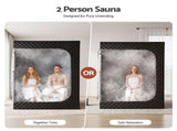 Devanti Portable Steam Sauna Tent 2 Person 1000W 3L Steamer Home SPA 60Min Timer ST-SAU-2P3L-180-BK