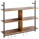 VEVOR Industrial Pipe Shelf 3 Tier 41.5x9.84in Wall-Mount for Kitchen Bedroom V952-JSGZWJYGHMBHZ7W6FV0