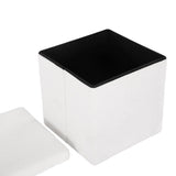 Artiss Ottoman Storage Foot Stool Vanity Square Teddy FS-B-ST01-TED-WH